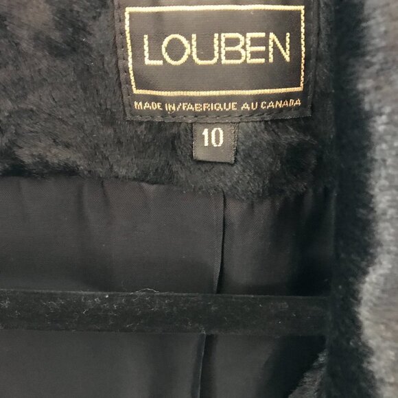 LOUBEN FAUX FUR BLAZER JACKET BLACK SZ 10 - Picture 6 of 8